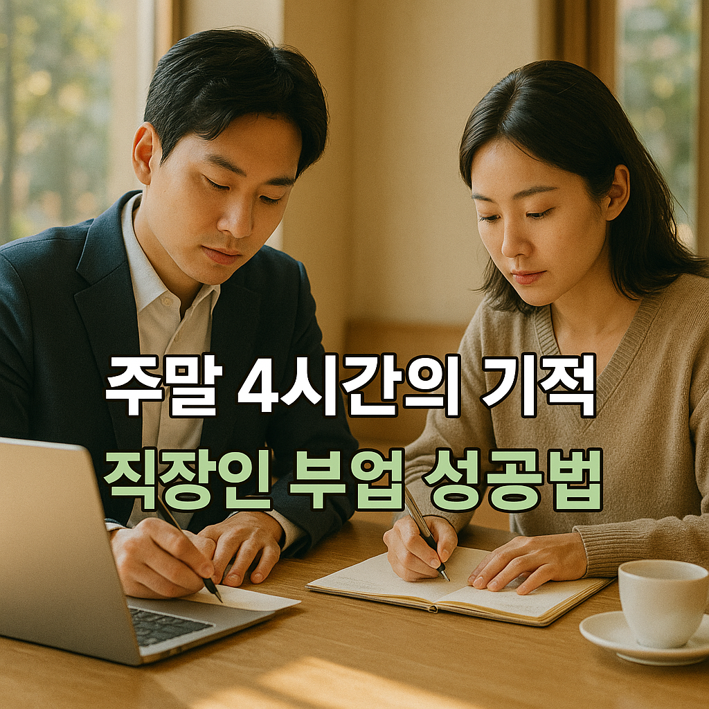 주말 부업 준비 중인 직장인의 모습
