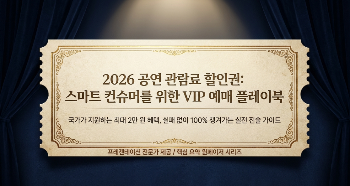 2026 공연 관람료 할인권 받는 방법과 인터파크·YES24 예매처 총정리