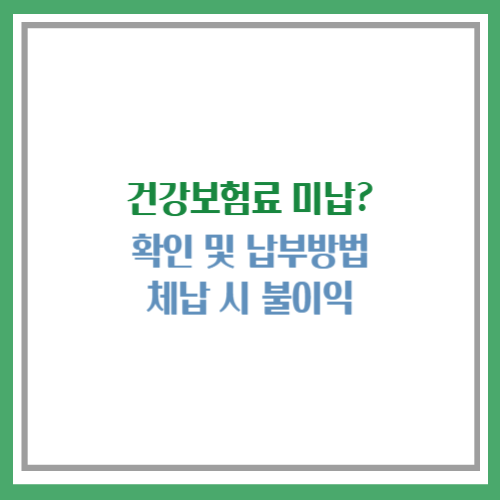 건강보험료 미납
