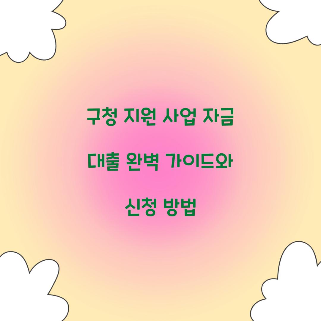 구청 지원 사업 자금 대출