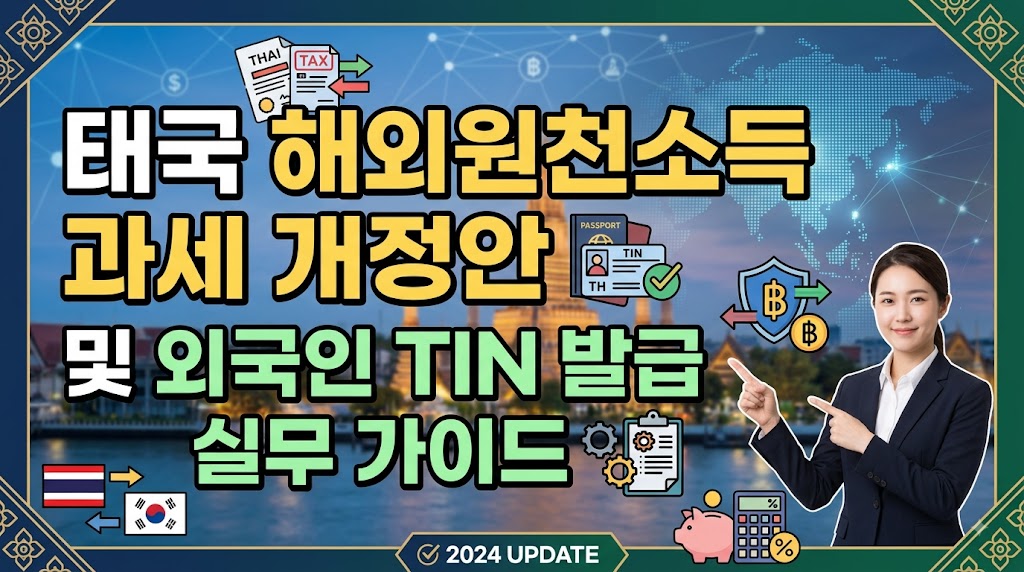 태국 해외원천소득 과세 개정 내용과 외국인 납세자번호(TIN) 발급 절차를 정리한 실무 안내 인포그래픽 썸네일