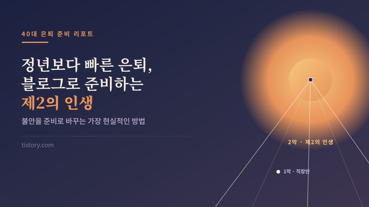 정년보다 빠른 은퇴, 40대가 블로그로 준비하는 제2의 인생