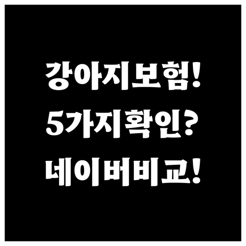 강아지 펫보험 가입 전 확인할 5가지..