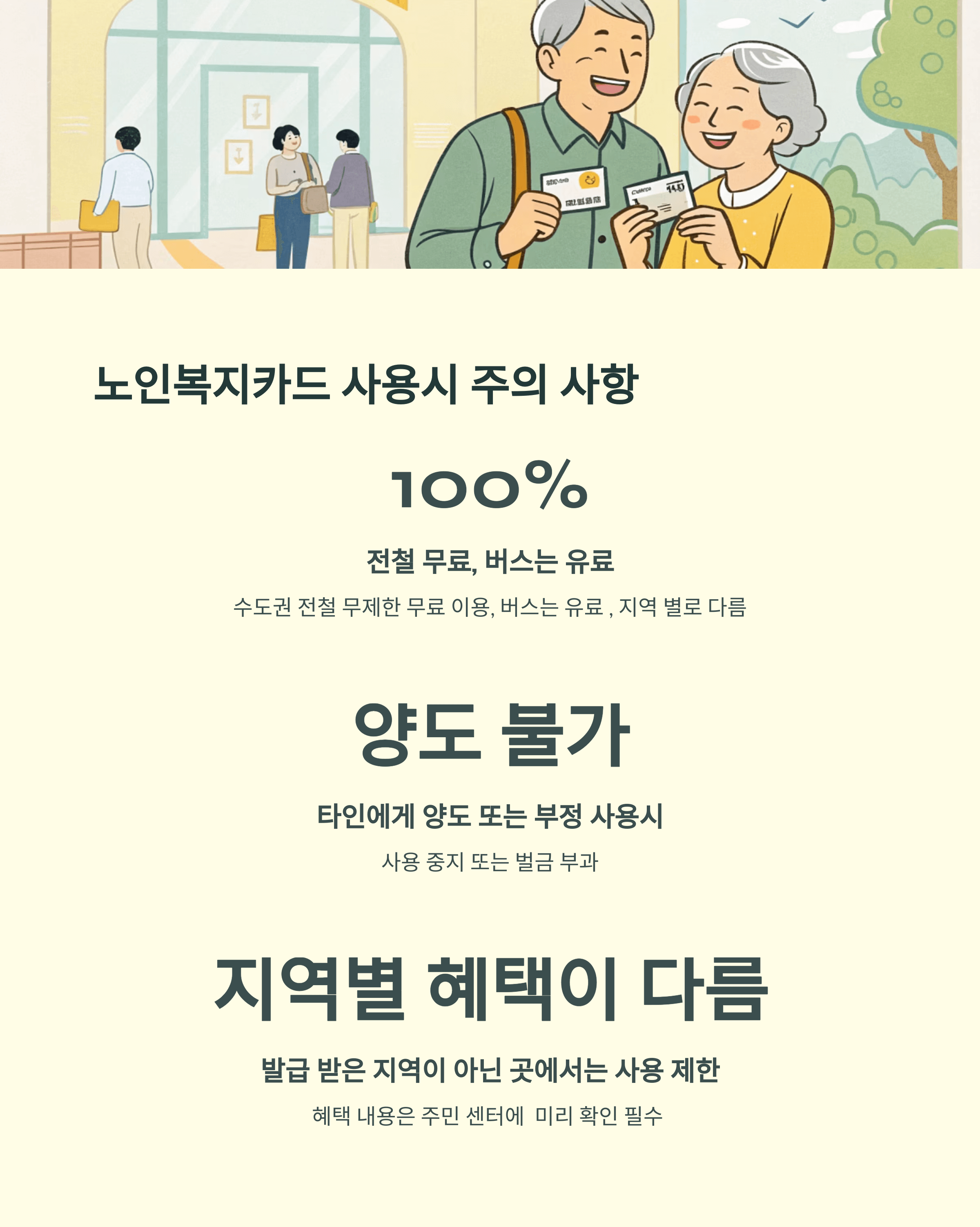 노인복지카드 총정리, 65세이상 교통 무임혜택