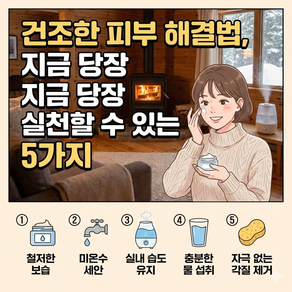건조한 피부 해결법, 지금 당장 실천할 수 있는 5가지