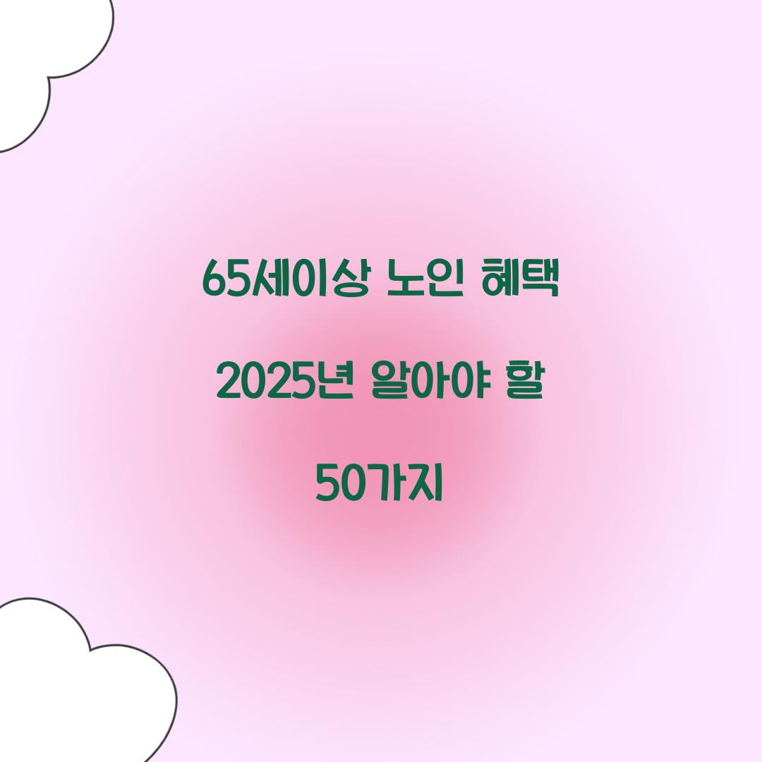 65세이상 노인 혜택
