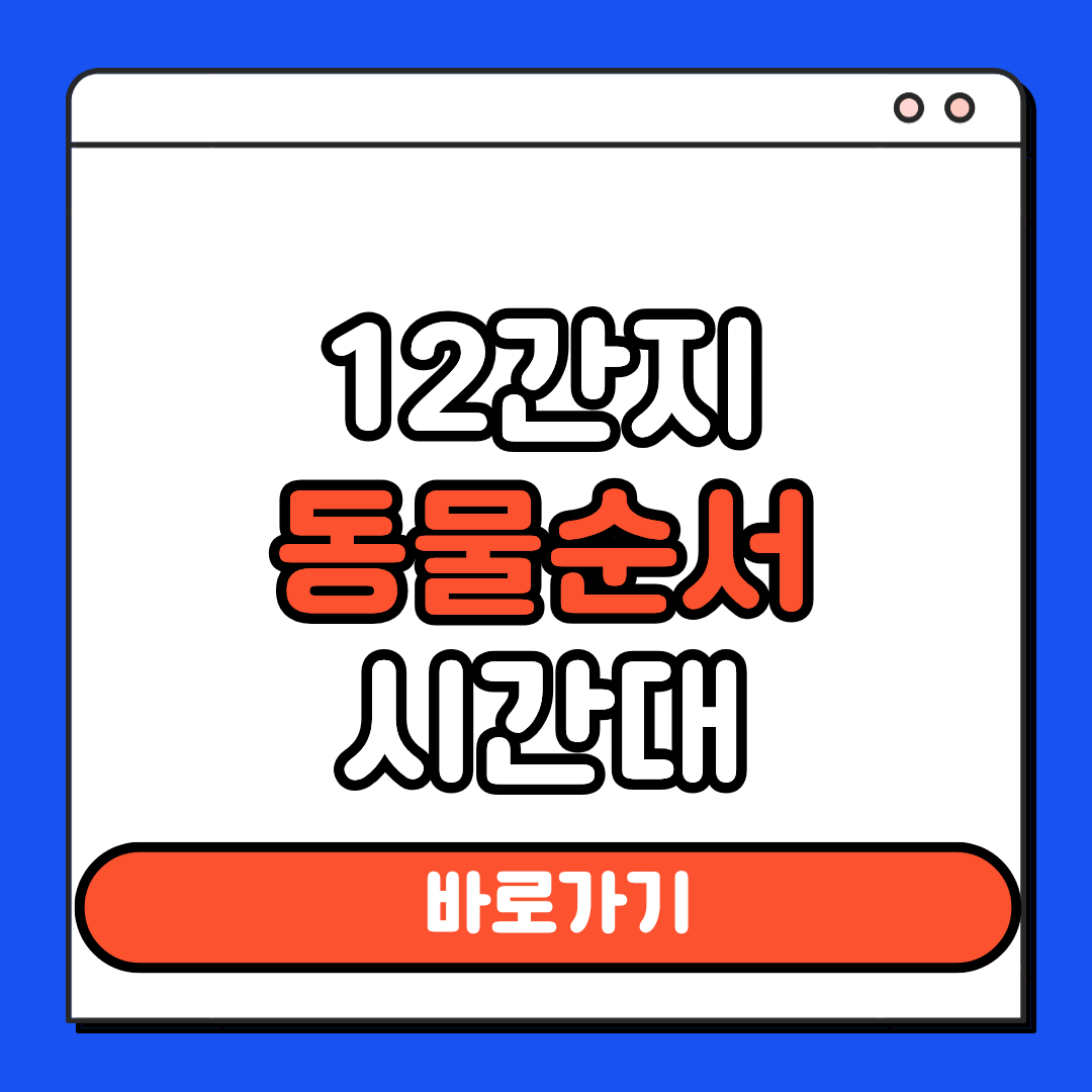 12간지 동물순서 시간대