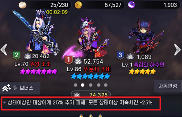 조비-조조-하후연-팀구성