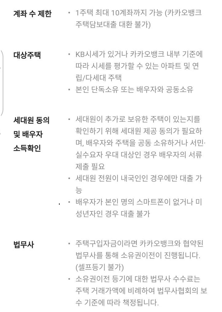 카카오뱅크 주택담보대출 신청 방법