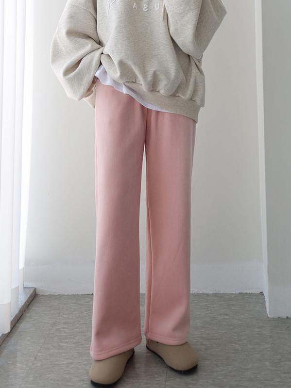 후끈 밍크 골덴 기모 와이드 밴딩 팬츠