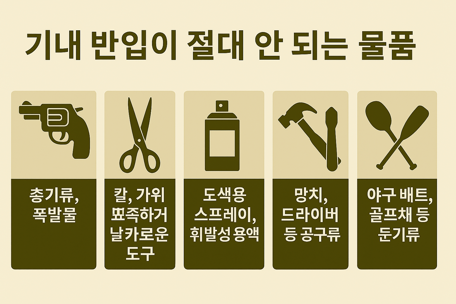 기내 반입 불가 물품-인포그래픽