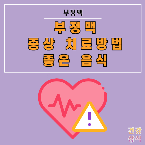 부정맥 증상 치료방법 좋은음식