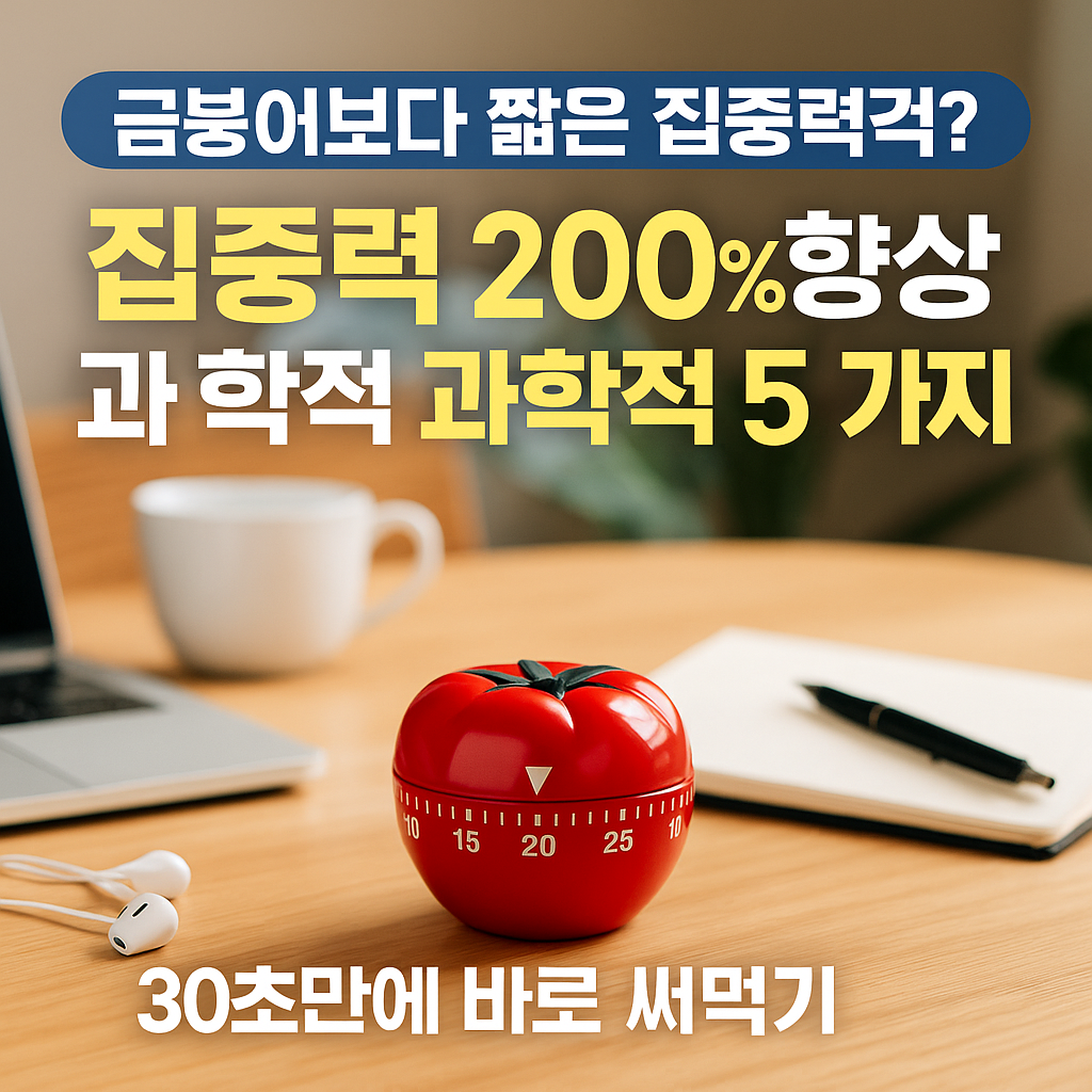 집중력 높이는 과학적 방법 5가지 바로 써먹기