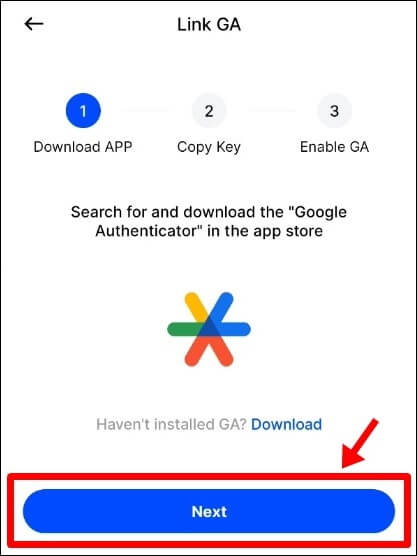 구글 OTP 앱을 다운로드 하도록 안내하는 사진