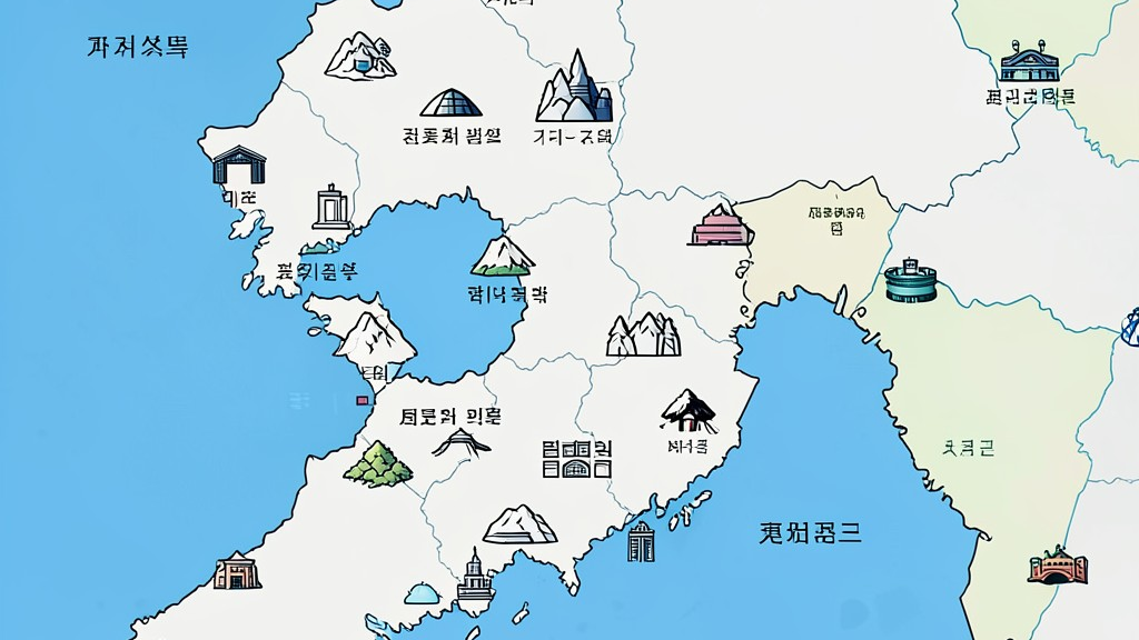 관광지 아이콘이 표시된 상세 지도