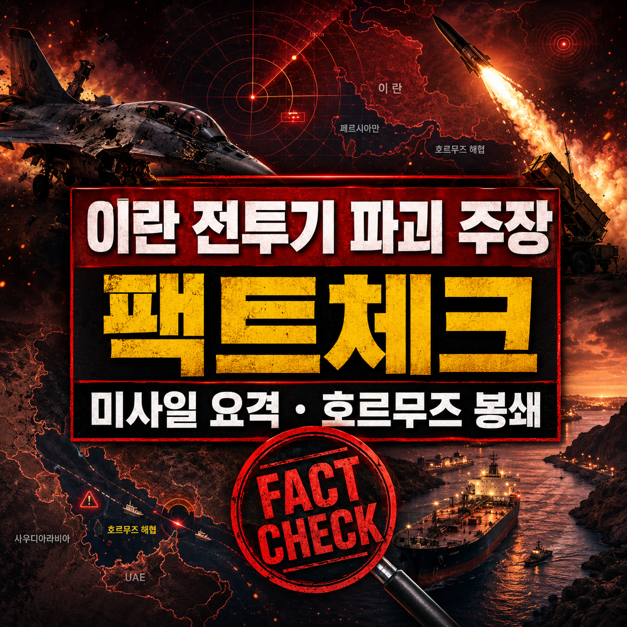 이란 전투기 파괴 주장 (팩트체크, 미사일 요격, 호르무즈 봉쇄)