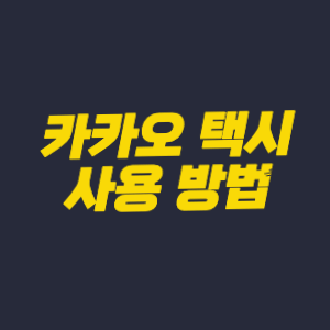 카카오 택시 사용 방법