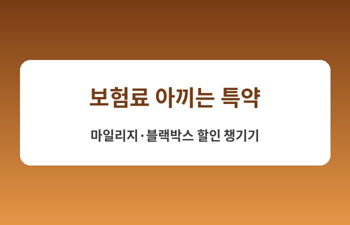 차보험료 줄이는 방법