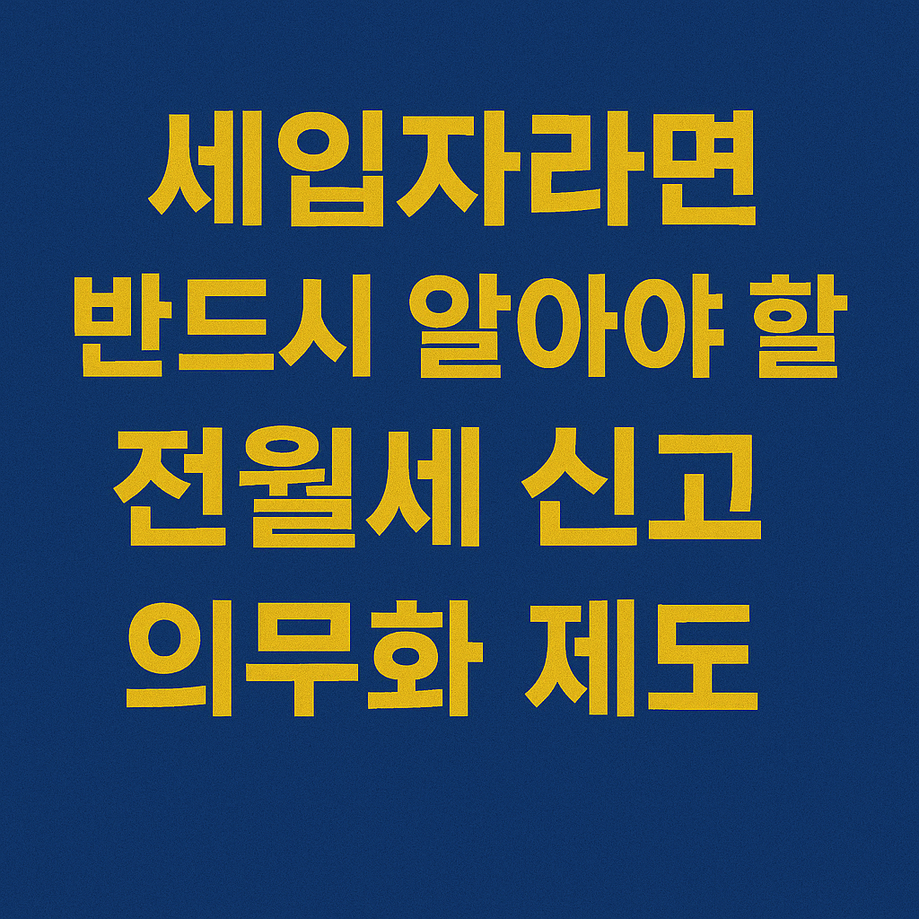 전월세 신고 의무화 제도