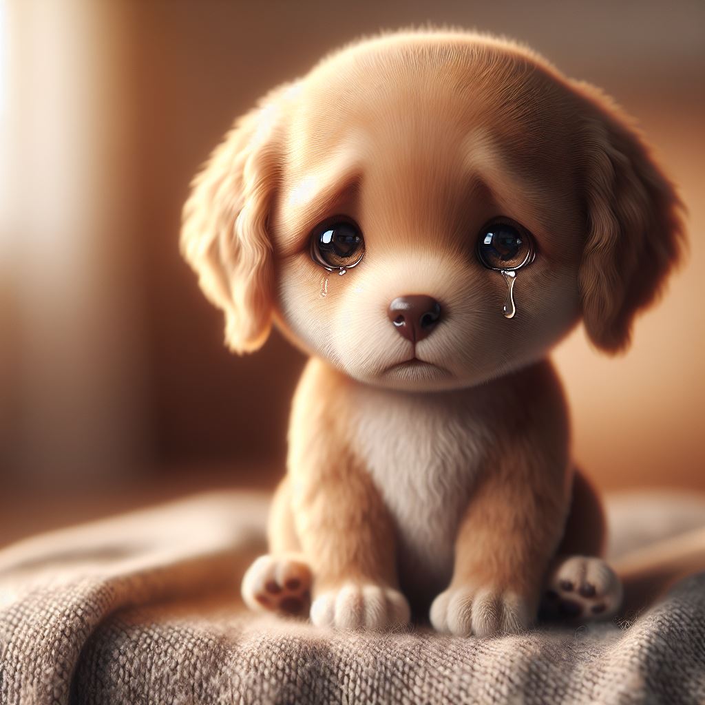 강아지 눈물자욱