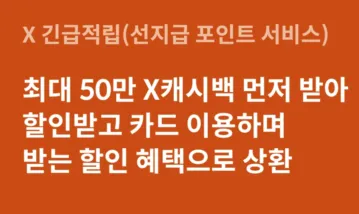 X 긴급 적립 : 선지급 포인트 서비스