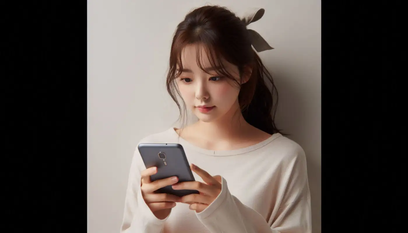 모바일-주민등록증-발급방법을-알아보는-여성의-모습