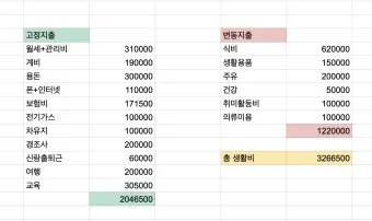 생활비 예산 가계부 항목 분류 고정비 변동비 통제법_5