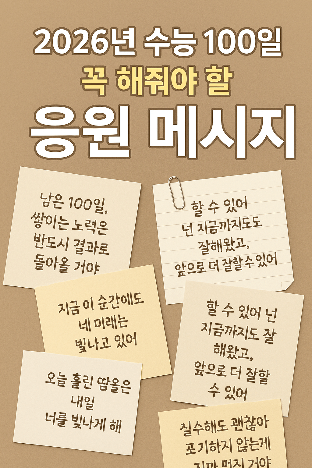 수능 100일 응원 메시지