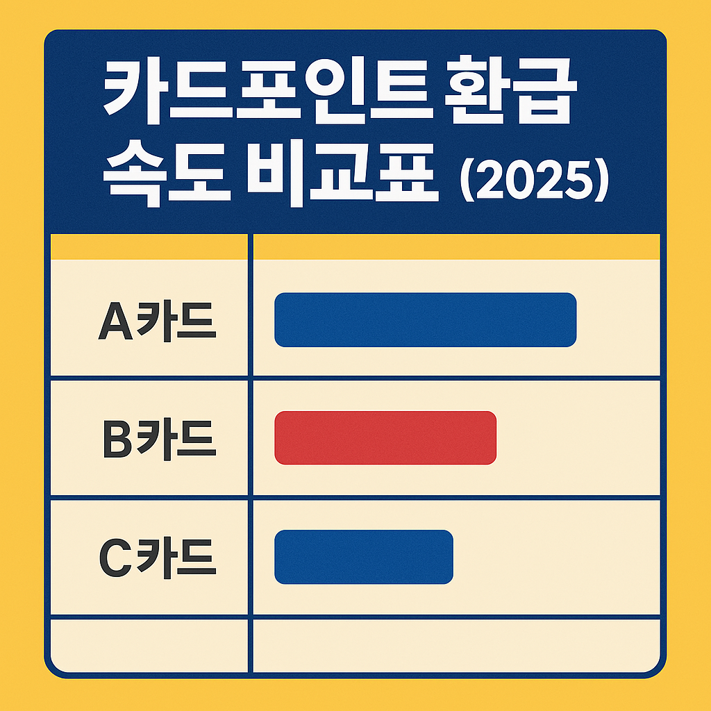 카드포인트 환급(현금화) 속도 비교표 (2025)