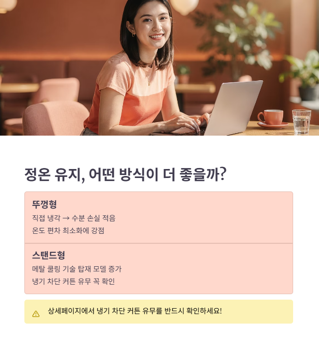 정온 유지 성능 비교 요소