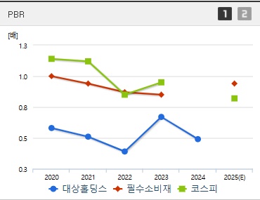 대상홀딩스 주가 PBR