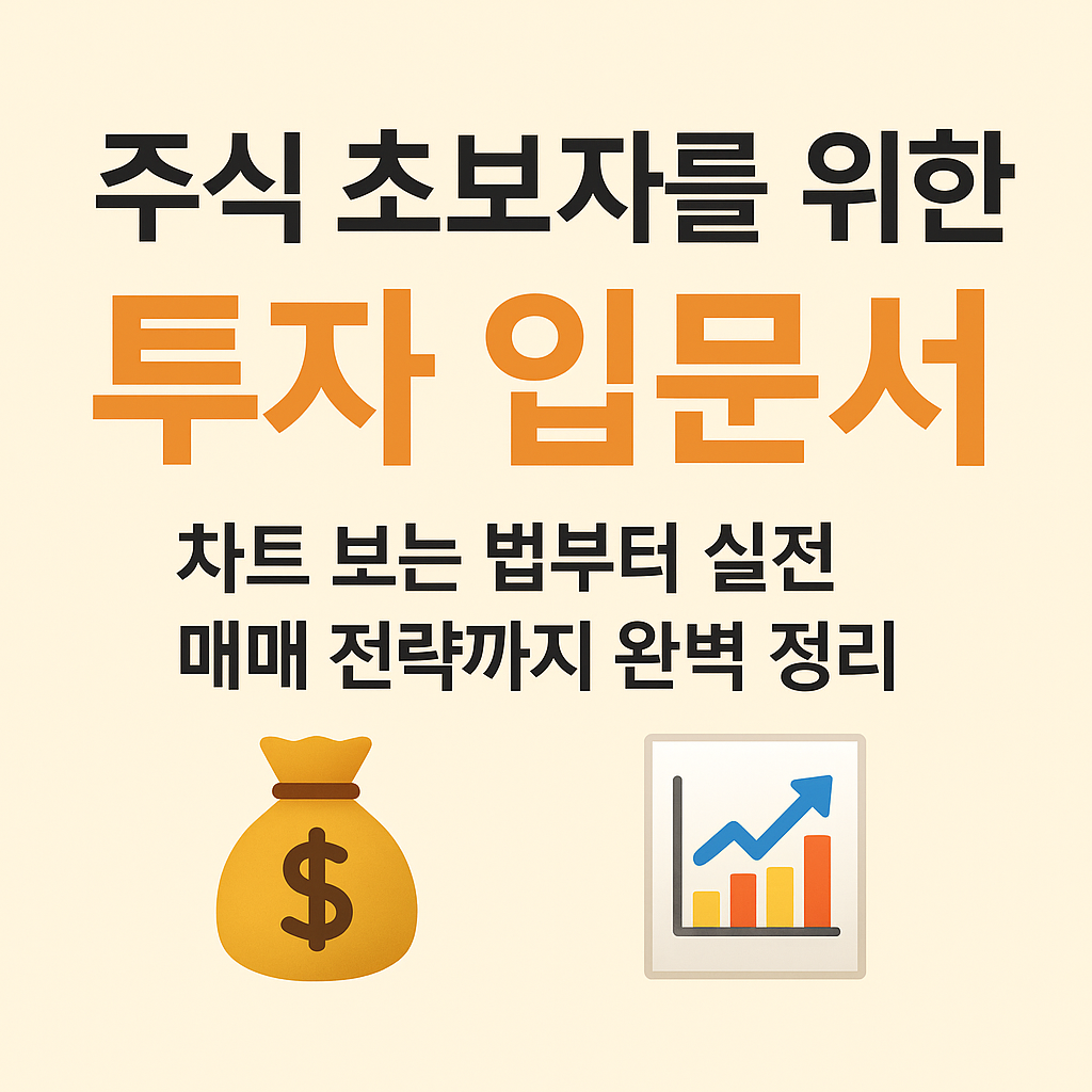 주식 초보자를 위한 투자 입문서 차트 보는 법부터 실전 매매 전략까지 완벽 정리 문구와 차트그래프와 달러가 표시된 돈봉투 이미지