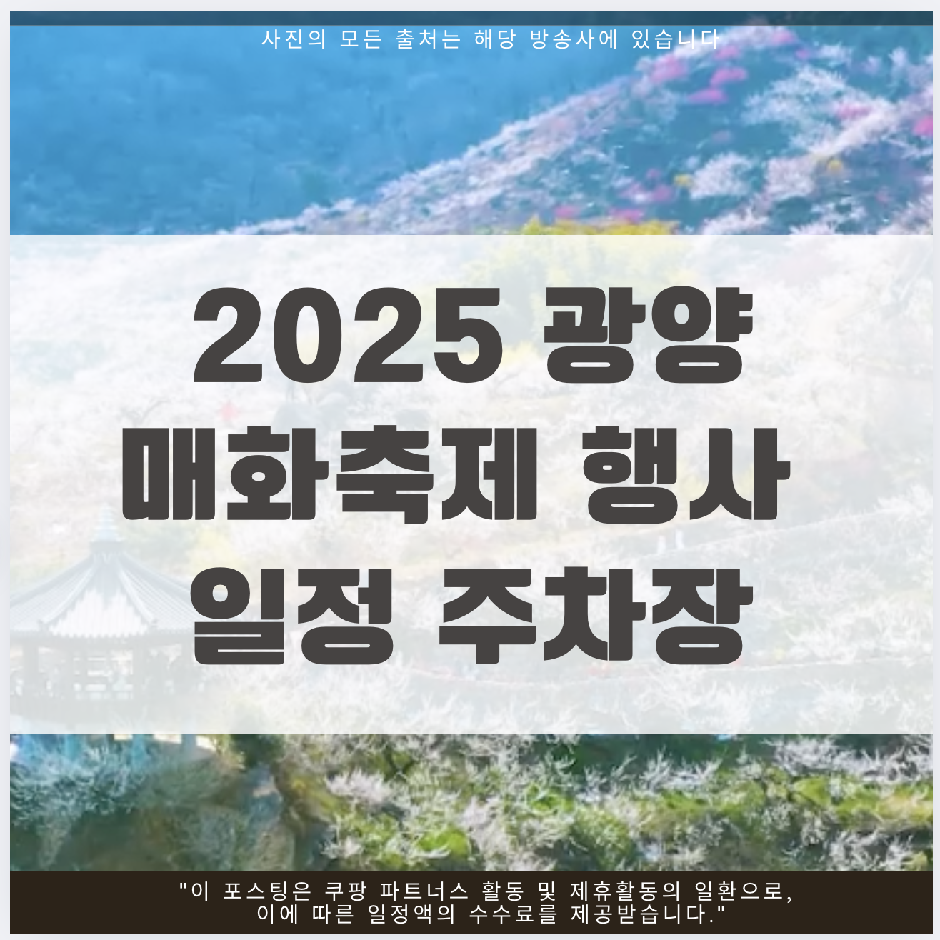 2025 광양매화축제 행사 일정 주차장