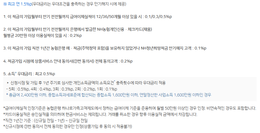 농협 우대금리