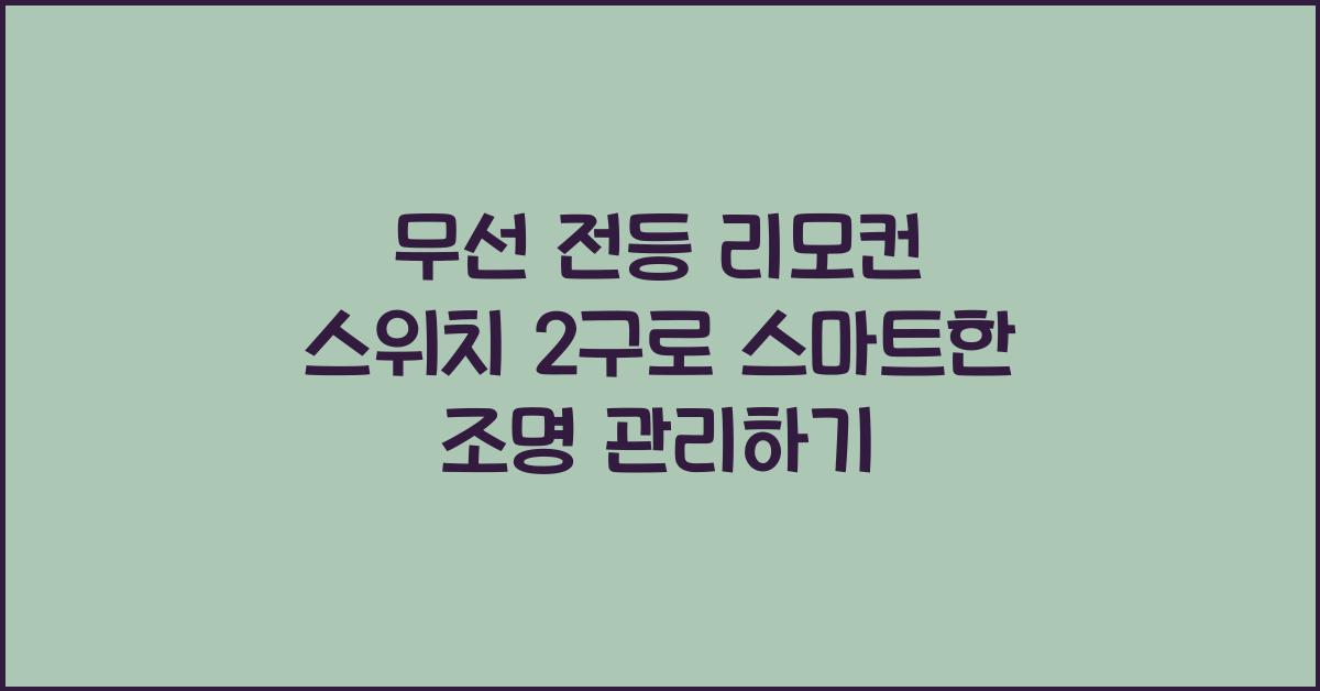 무선 전등 리모컨 스위치 2구