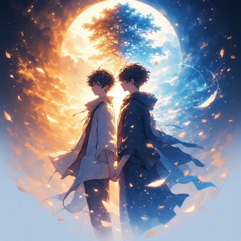 우정과 갈등을 나타내는 일러스트