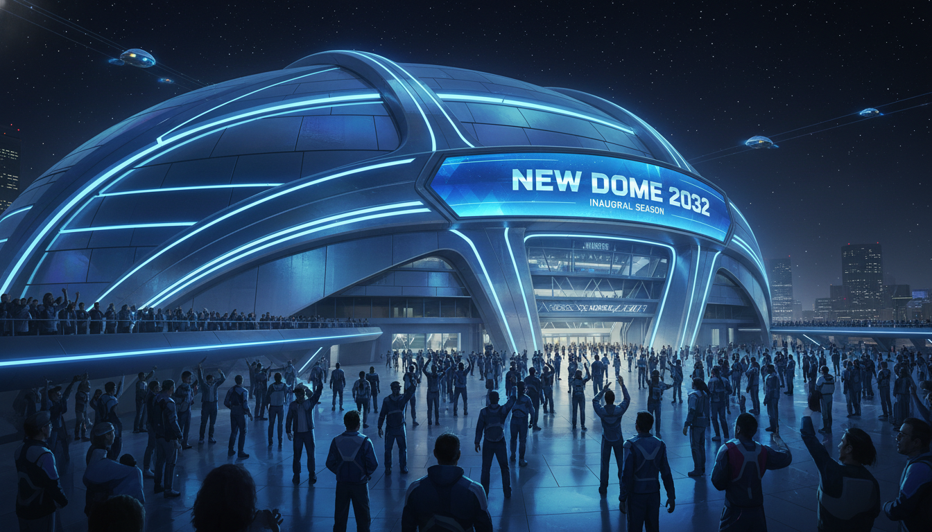 2032년 완공 예정인 잠실 돔구장 야경 및 예상 조감도