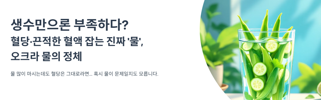 생수만으론 부족하다? 혈당·끈적한 혈액 잡는 진짜 ‘물’, 오크라 물의 정체
