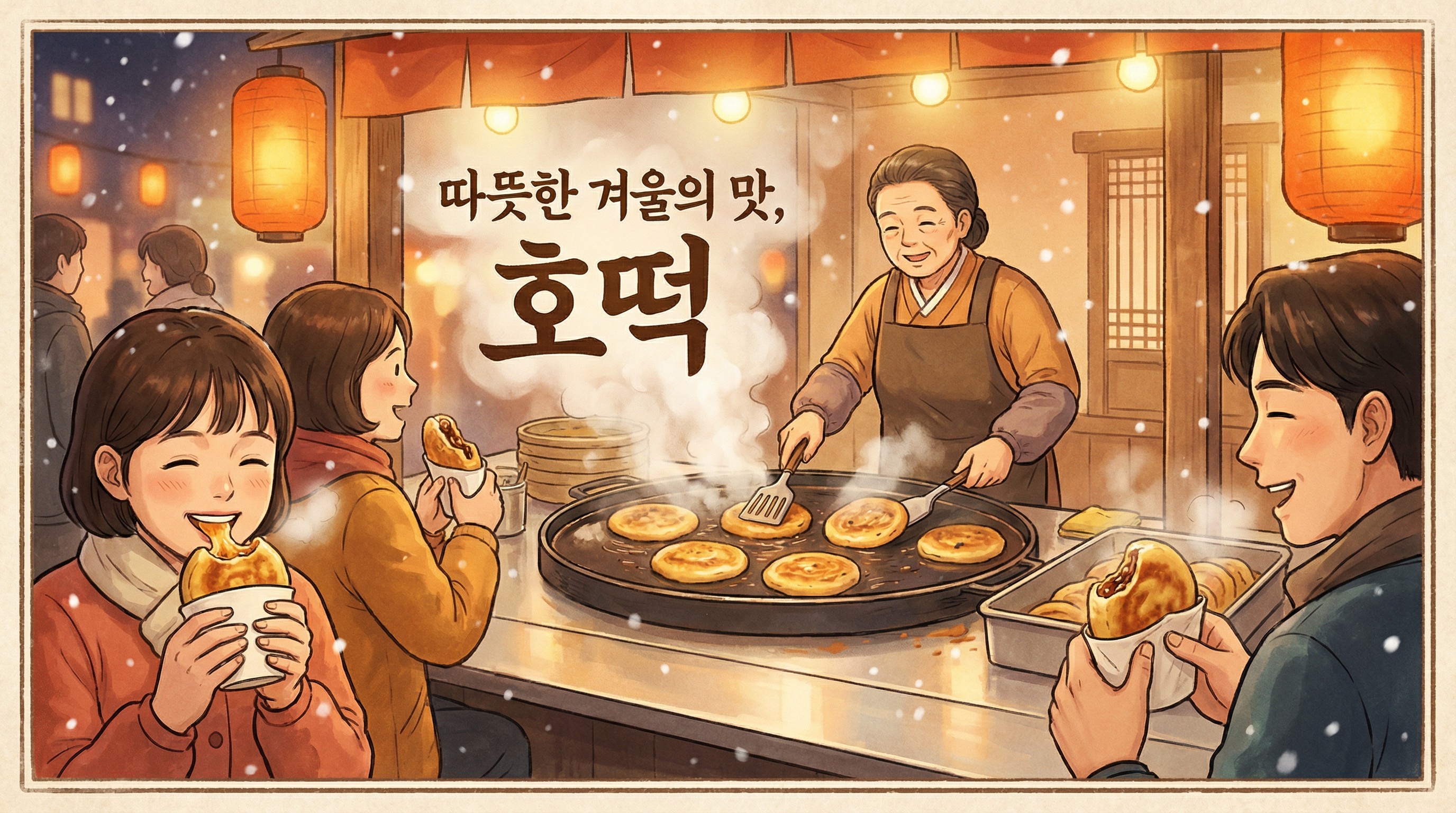 맛있는 호떡 길거리음식 포스터