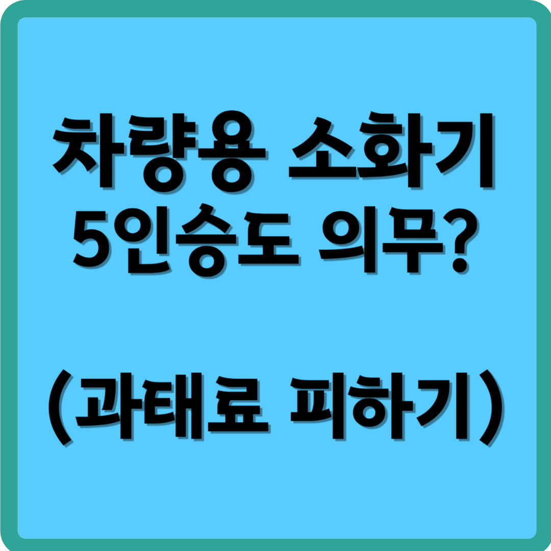 차량용 소화기 5인승도 의무?(과태료 피하기)