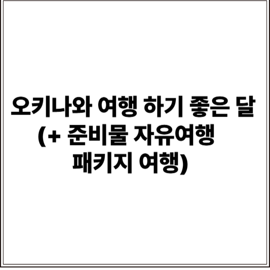 오키나와 여행 하기 좋은 달 (+ 준비물 맛집 자유여행 패키지 여행)