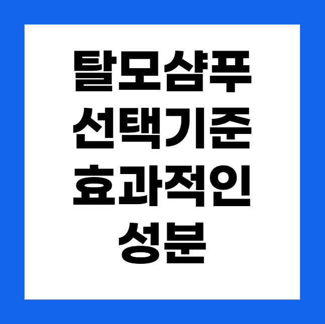탈모 샴푸 추천 &ndash; 선택 기준과 효과적인 성분