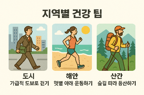 지역별 건강팁 (도심, 해안, 산간)