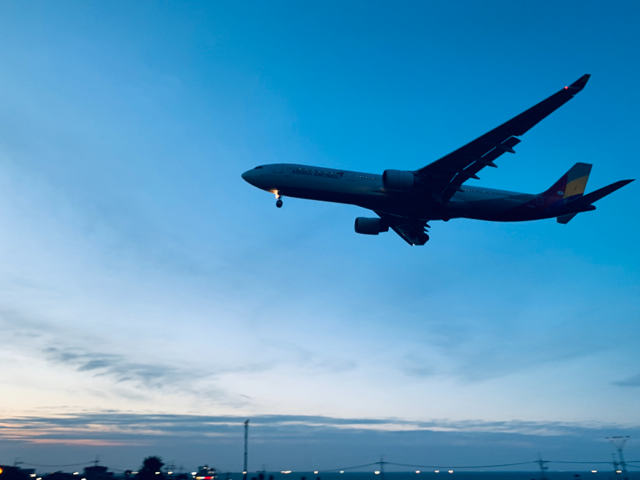 제주국제공항 착륙모습