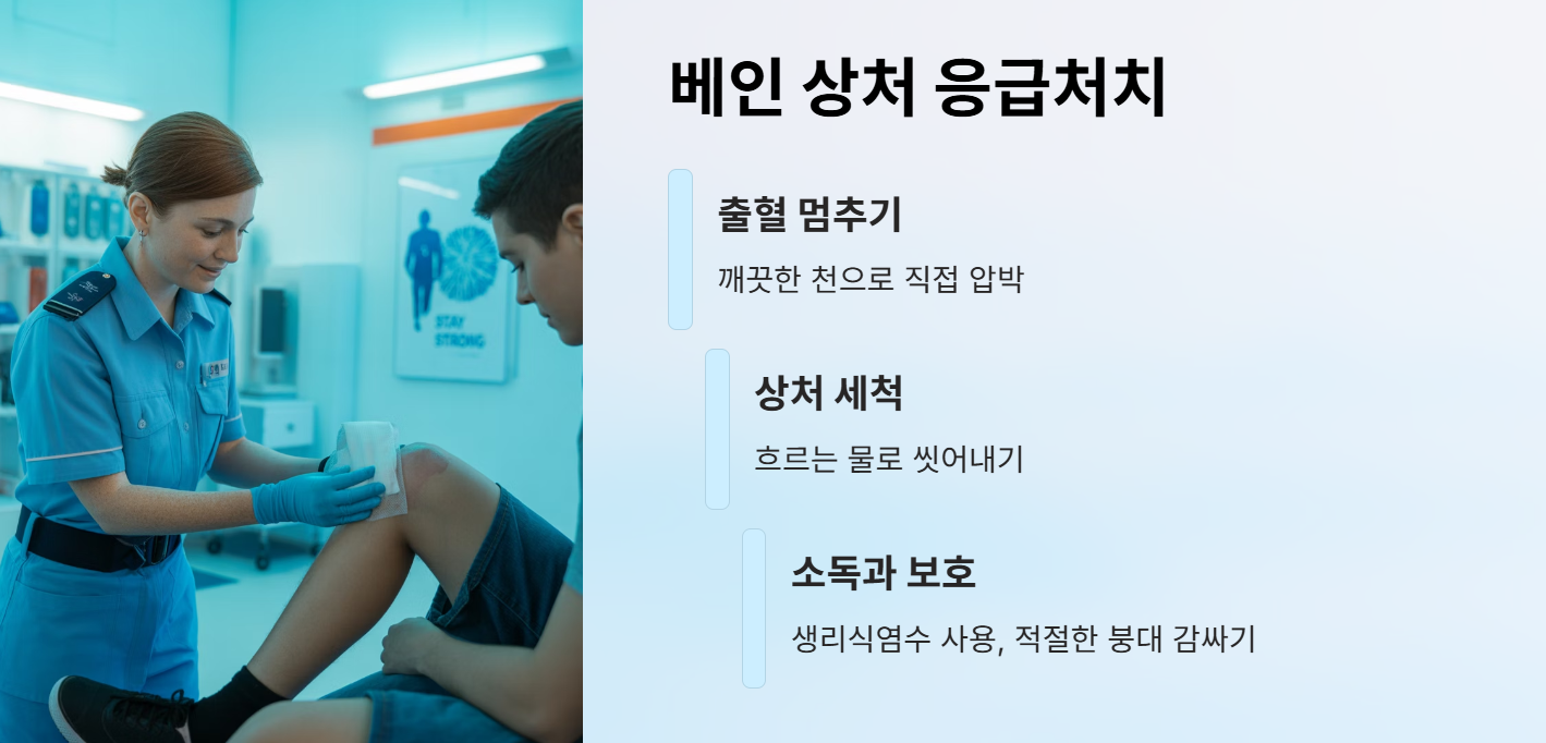 베인 상처 응급처치