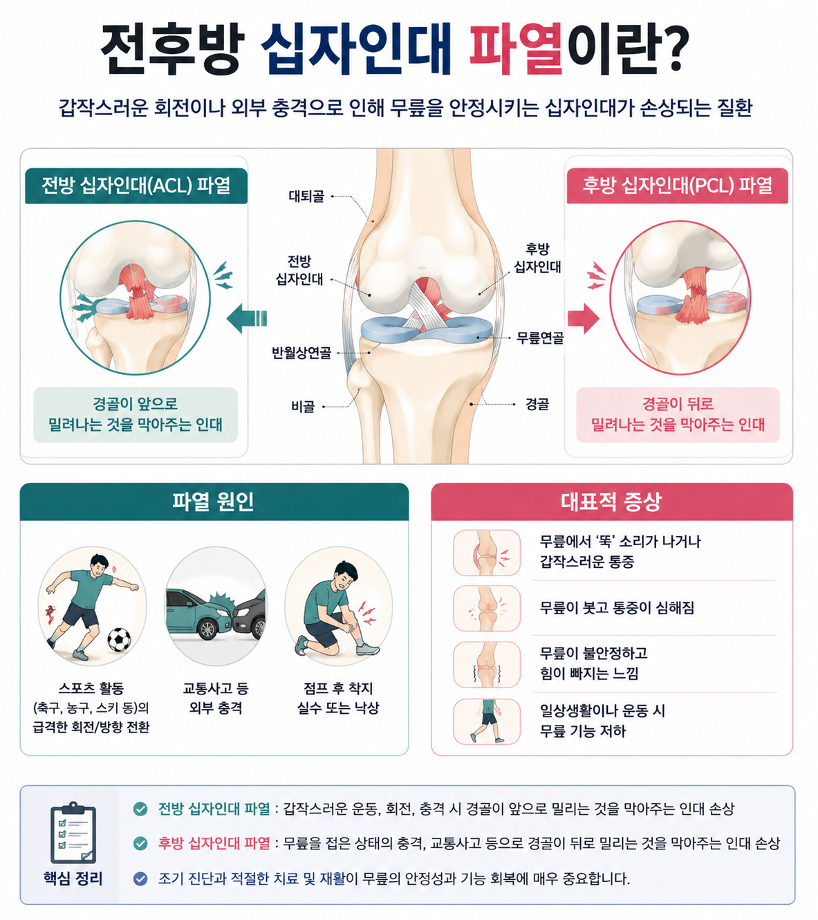 전후방 십자인대 파열 정리