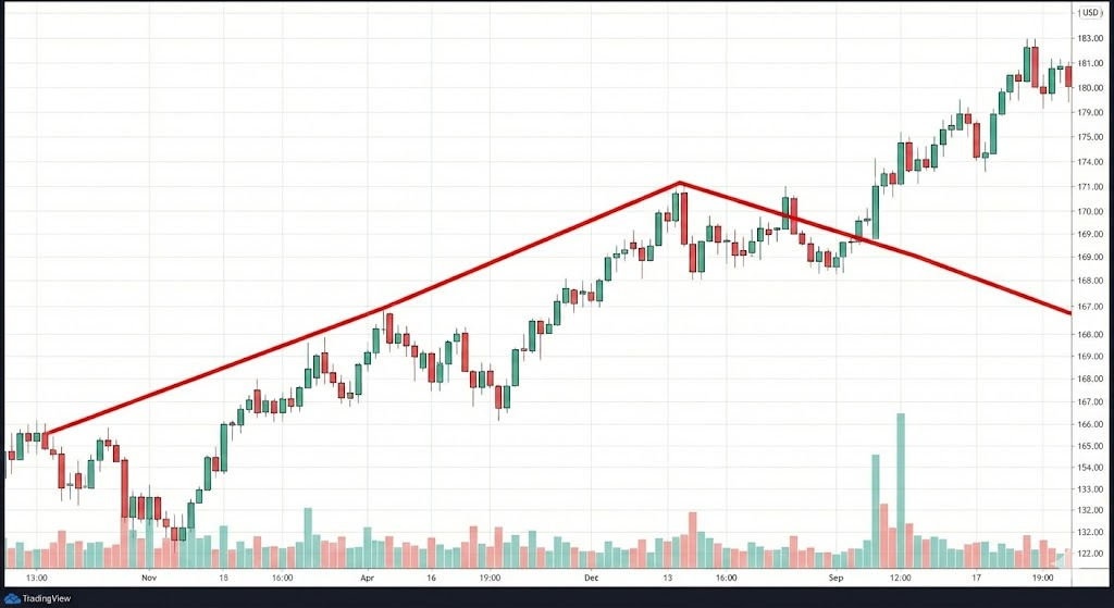잘못된 추세선 예시