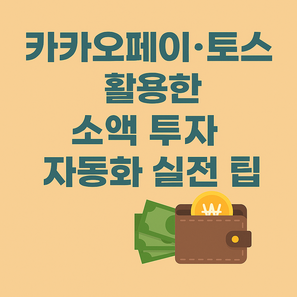 카카오페이, 토스 활용한 소액 투자 실전 팁
