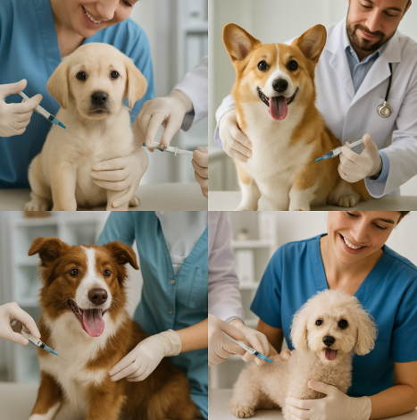 강아지 예방접종 관련 사진