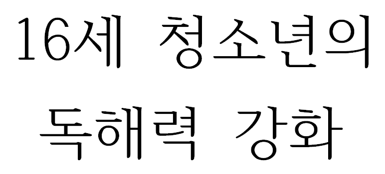 16세 청소년의 독해력 강화